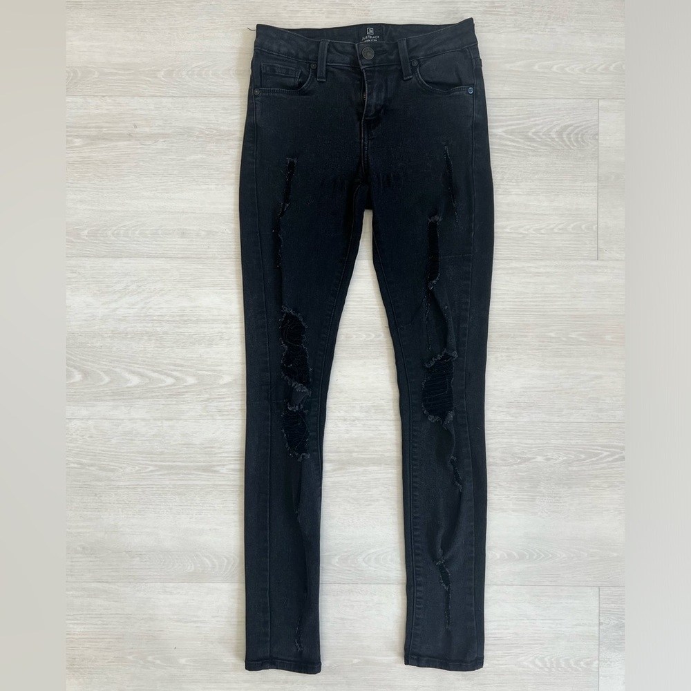 Black Distressed Skinny Jeans
